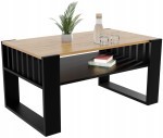 Couchtisch mit Lamellen 90x50 WOTAN/Schwarz LOFT