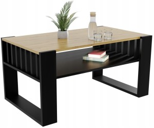 Couchtisch mit Lamellen 90x50 ARTISAN/Schwarz LOFT
