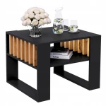 Couchtisch mit Lamellen 55x55 Schwarz/WOTAN LOFT