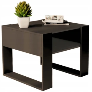Couchtisch 55x55cm Schwarz LOFT RETRO Tisch