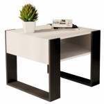 Couchtisch 55x55cm Weiß LOFT RETRO Tisch