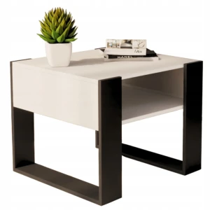 Couchtisch 55x55cm Weiß LOFT RETRO Tisch