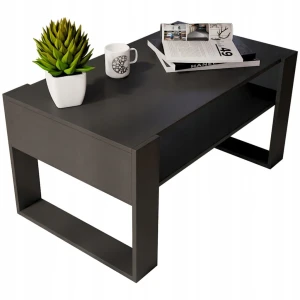Moderner Couchtisch Schwarz 90x50cm LOFT RETRO Tisch