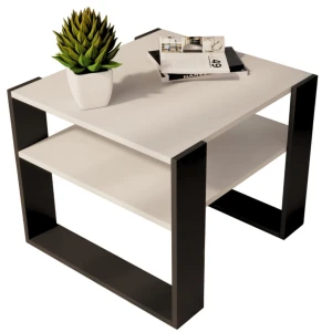 Couchtisch Weiß 55x55cm LOFT RETRO Tisch