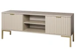 TV-Lowboard 120 cm Kaschmir geriffelte Fronten goldene Beine