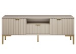 TV-Lowboard 120 cm Kaschmir geriffelte Fronten Schublade goldene Beine