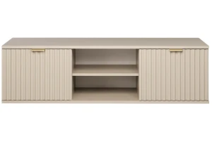 Hängendes TV-Lowboard 120 cm Kaschmir geriffelte Fronten