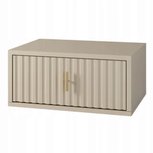 Hängender Nachttisch mit geriffelter Front Kaschmir/Beige Gold