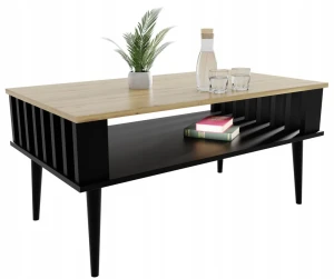 LAMELE Couchtisch für das Wohnzimmer Schwarz/ARTISAN