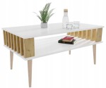 LAMELE Couchtisch für das Wohnzimmer Weiß/WOTAN