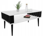 LAMELE Couchtisch für das Wohnzimmer Weiß/Schwarz